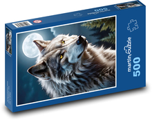 Vlk za splnu Puzzle 500 dielikov - 46 x 30 cm 