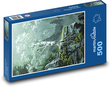 Birch growing on a rock Puzzle of 500 pieces - 46 x 30 cm 