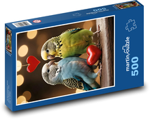 Loving budgies with hearts Puzzle of 500 pieces - 46 x 30 cm 