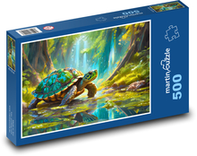 A turtle crawling in the woods Puzzle of 500 pieces - 46 x 30 cm