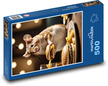 Myš a cheeseburger Puzzle 500 dielikov - 46 x 30 cm 