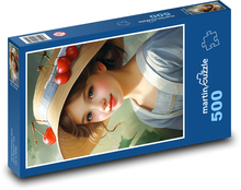 Portrait of a child in a hat Puzzle of 500 pieces - 46 x 30 cm 