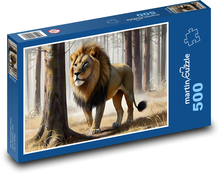 Der König der Tiere im Wald Puzzle 500 Teile - 46 x 30 cm