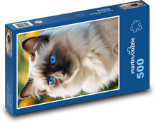 Blaue Katzenaugen Puzzle 500 Teile - 46 x 30 cm