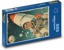 Astronaut s raketou Puzzle 500 dielikov - 46 x 30 cm
