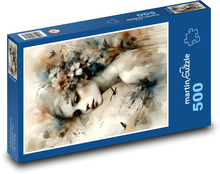 Dievča s kvetmi Puzzle 500 dielikov - 46 x 30 cm