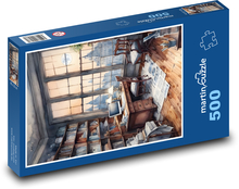 Stůl v pracovně Puzzle 500 dílků - 46 x 30 cm