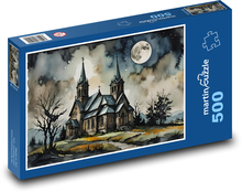 Kostol v noci Puzzle 500 dielikov - 46 x 30 cm 