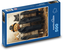 Katzen in viktorianischen Anzügen Puzzle 500 Teile - 46 x 30 cm