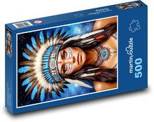 Žena s indiánskou čelenkou Puzzle 500 dielikov - 46 x 30 cm 