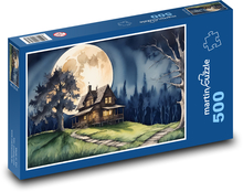 Dom pri svite mesiaca Puzzle 500 dielikov - 46 x 30 cm 