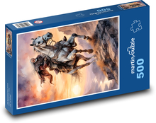 Ein Mann auf einem galoppierenden Pferd Puzzle 500 Teile - 46 x 30 cm