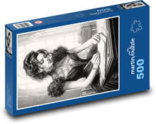 Žena v čiernych šatách Puzzle 500 dielikov - 46 x 30 cm 
