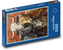 Stádo krav na farmě Puzzle 500 dílků - 46 x 30 cm