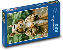 Veverička - dážď, pršiplášť Puzzle 500 dielikov - 46 x 30 cm 