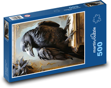 Havran - čierny vták, zviera Puzzle 500 dielikov - 46 x 30 cm 