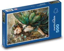 Víla - zelené krídla, dievča Puzzle 500 dielikov - 46 x 30 cm 
