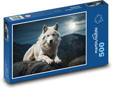 Albanian wolf - night, moon Puzzle of 500 pieces - 46 x 30 cm 