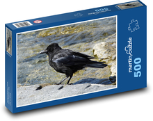 Vrána - černý pták, zvíře Puzzle 500 dílků - 46 x 30 cm