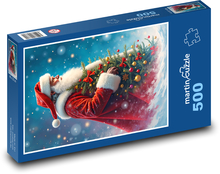 Santa Claus with a Christmas tree Puzzle of 500 pieces - 46 x 30 cm