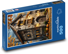 Dom v noci na jeseň Puzzle 500 dielikov - 46 x 30 cm 