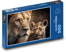 Löwen mit Mama Puzzle 500 Teile - 46 x 30 cm