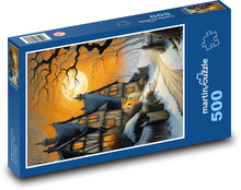 Strašidelný dům v noci Puzzle 500 dílků - 46 x 30 cm