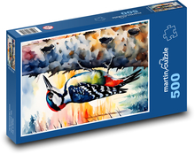 Ďateľ v lese na strome Puzzle 500 dielikov - 46 x 30 cm 