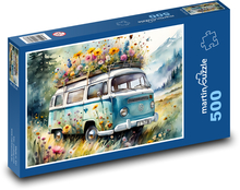 Blumenhippie Volkswagen Puzzle 500 Teile - 46 x 30 cm