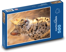 Wildkatze in der Wüste Puzzle 500 Teile - 46 x 30 cm