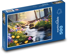 Kvitnúci les pri rieke Puzzle 500 dielikov - 46 x 30 cm 