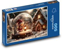 Snowball and gingerbread house Puzzle of 500 pieces - 46 x 30 cm