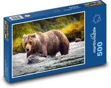 Bear fishing in the river Puzzle of 500 pieces - 46 x 30 cm