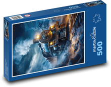 Noční jízda parním vlakem Puzzle 500 dílků - 46 x 30 cm