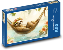 Lachendes Faultier in einer Schaukel Puzzle 500 Teile - 46 x 30 cm