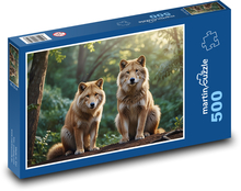 Wilki w lesie Puzzle 500 elementów - 46x30 cm