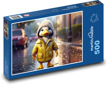 Cute duckling in the rain Puzzle of 500 pieces - 46 x 30 cm 