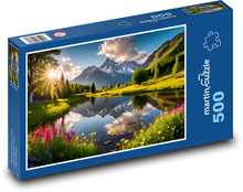 Romantická příroda v horách Puzzle 500 dílků - 46 x 30 cm
