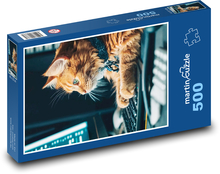 Die Katze arbeitet am Computer Puzzle 500 Teile - 46 x 30 cm