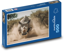 Bežiaca nosorožčia savana Puzzle 500 dielikov - 46 x 30 cm