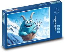 Laughing monster and goat in a balloon Puzzle of 500 pieces - 46 x 30 cm 