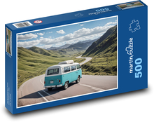 Výlet retro autem na horách Puzzle 500 - 46x30 cm