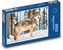 Vlk v lese Puzzle 500 dielikov - 46 x 30 cm 