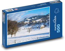 Zima - Szwajcaria Puzzle 500 elementów - 46x30 cm