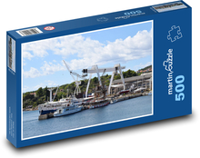 Frachtschiffe im Hafen Puzzle 500 Teile - 46 x 30 cm