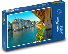 Luzern - Schweiz, Brücke Puzzle 500 Teile - 46 x 30 cm