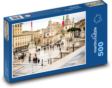 Řím - Itálie, náměsti po dešti Puzzle 500 dílků - 46 x 30 cm