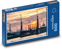 Hamburg - přístav, moře Puzzle 500 dílků - 46 x 30 cm
