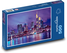 Frankfurt - noční město, Německo Puzzle 500 dílků - 46 x 30 cm