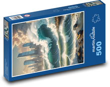 Tsunami - obrovská vlna Puzzle 500 dílků - 46 x 30 cm